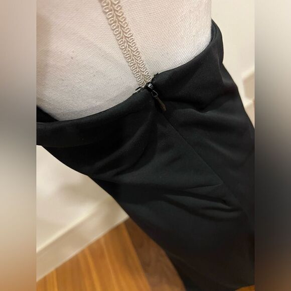 Lauren Ralph Lauren black one shoulder mock turtleneck dress, size 14 - Picture 6 of 11